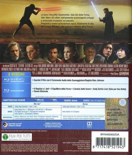 Star Wars. Gli ultimi Jedi. Con Bonus Disc (2 Blu-ray) di Rian Johnson - Blu-ray - 2