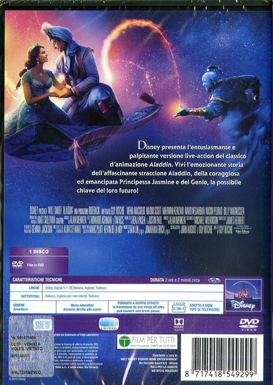 Aladdin (DVD) - DVD - Film di Guy Ritchie Avventura | laFeltrinelli