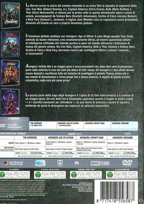 Cofanetto Quadrilogia Avengers (4 DVD) - DVD - Film di Joe Russo , Anthony  Russo Film | laFeltrinelli