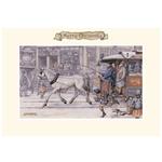 Biglietto Natale rettangolare Maxi 3D Frame Anton Pieck. Tram