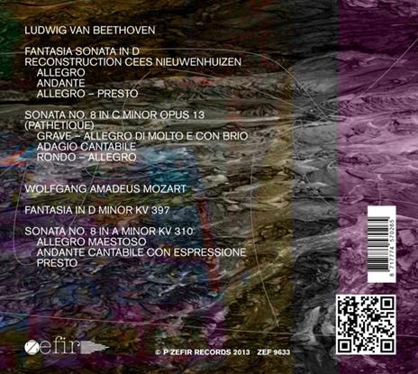 Fantasia sonata in Re - Sonata patetica / Fantasia in Re minore - Sonata in La minore - CD Audio di Ludwig van Beethoven,Wolfgang Amadeus Mozart,Martin Oei - 2