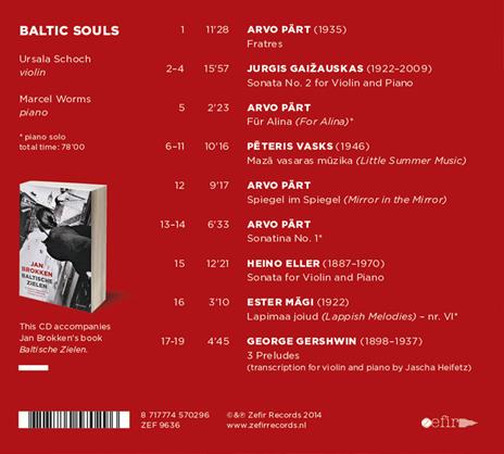 Baltic Souls. Musica per pianoforte e violino - CD Audio di Marcel Worms,Ursula Schoch - 2