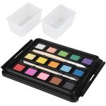 Set Pittura Acquerelli 15 Colori per Disegno Acquerello 2 Penneli e 2 Vaschette