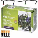 Catena Luminosa 2,75 Mt 48 Led Multicolor A Batteria 6 Giochi Di Luce