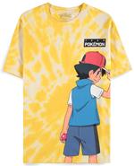 T-Shirt Unisex Tg. XS Pokemon: Ash And Pikachu - Digital Printed Yellow