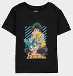 T-Shirt Bambino Tg. 134/140. My Hero Academia - Izuku Midoriya Black