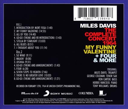 Complete Concert 1964 - CD Audio di Miles Davis