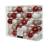 Natale Box 60 Sfere Dia7Cm Ass.Red White Pink