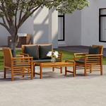 vidaXL Set Divani da Giardino 4pz con Cuscini in Legno Massello Acacia