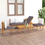 vidaXL Set Divani da Giardino 4 pz con Cuscini in Massello di Acacia