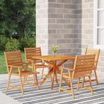 vidaXL Set Mobili da Pranzo per Giardino 5 pz Legno Massello di Acacia