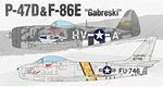 Aereo P-47D & F-86E Gabreski. Scala 1/72. Academy AC12530