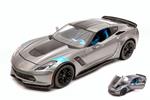 Chevrolet Corvette Gran Sport 2017 Gun Metal W/ Black Stripes 1:24 Model MI31516G