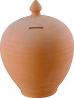 Salvadanaio Risparmio In Terracotta 15cm Monete Soldi Banconote Salvadenaro