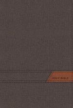 NIV, Thinline Bible, Large Print, Cloth Flexcover, Gray, Red Letter, Thumb Indexed, Comfort Print