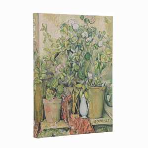 Cartoleria Agenda 2027 18 mesi, Cezannes Terracotta Pots and Flowers, Midi, Horizontal Paperblanks