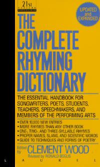 The Complete Rhyming Dictionary: Updated and Expanded - Clement Wood - cover