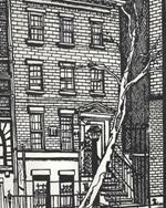 Iconic Greenwich village New York Drawing writing Journal: 44 morton Street Charlie Dougherty Pen & ink Cover drawing