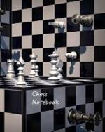 Chess Notebook: Large College Ruled Abstract Chessboard Design