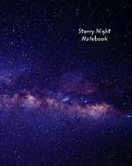 Starry Night Notebook: College Ruled, Milky Way Galaxy Design Notebook, Journal