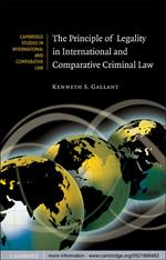 The Principle of Legality in International and Comparative Criminal Law