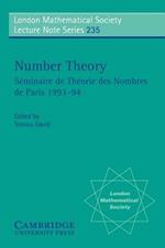 Number Theory: Seminaire de theorie des nombres de Paris 1993-94