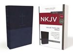 NKJV, Value Thinline Bible, Blue Leathersoft, Red Letter, Comfort Print: Holy Bible, New King James Version