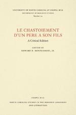 Le Chastoiement d'un Pere a Son Fils: A Critical Edition