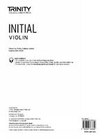 Trinity College London Violin Exam Pieces From 2020: Initial (part only)