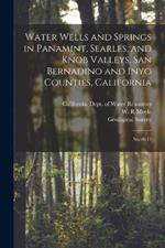 Water Wells and Springs in Panamint, Searles, and Knob Valleys, San Bernadino and Inyo Counties, California: No.91-17