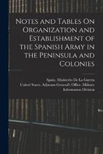 Notes and Tables On Organization and Establishment of the Spanish Army in the Peninsula and Colonies