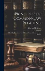 Principles of Common-law Pleading; a Brief Explanation of the Different Forms of Common-law Actions,