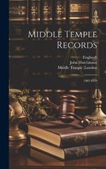 Middle Temple Records: 1603-1649