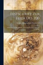 Festschrift zur Feier des 200: Geburtstages Leonhard Eulers; Herausgegeben vom Vorstande der Berline