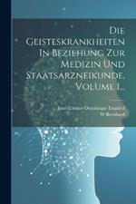 Die Geisteskrankheiten In Beziehung Zur Medizin Und Staatsarzneikunde, Volume 1...