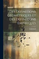 Des Définitions Géométriques et des Définitions Empiriques