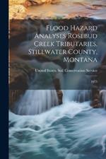 Flood Hazard Analyses Rosebud Creek Tributaries, Stillwater County, Montana: 1975