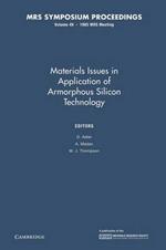 Materials Issues in Applications of Amorphous Silicon Technology: Volume 49