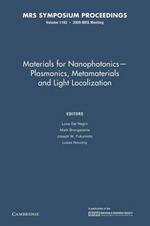 Materials for Nanophotonics - Plasmonics, Metamaterials and Light Localization: Volume 1182