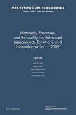 Materials, Processes and Reliability for Advanced Interconnects for Micro- and Nanoelectronics - 2009: Volume 1156