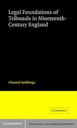 Legal Foundations of Tribunals in Nineteenth Century England