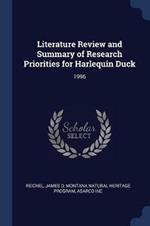 Literature Review and Summary of Research Priorities for Harlequin Duck: 1996