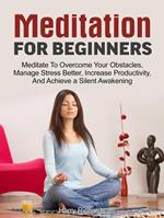 Meditation For Beginners: Meditate To Overcome Your Obstacles, Manage Stress Better, Increase Productivity, And Achieve a Silent Awakening