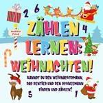 Zählen lernen: Weihnachten! Kannst du den Weihnachtsmann, das Rentier und den Schneemann finden und zählen?