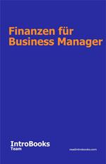 Finanzen für Business Manager