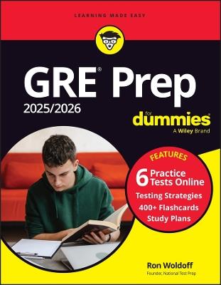 GRE Prep 2025/2026 For Dummies: Book + 6 Practice Tests + 400 Flashcards Online - Ron Woldoff - cover