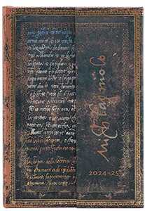 Cartoleria Agenda Paperblanks, 2025 Scritti di Michelangelo, 18 Mesi, orizzontale, Mini, 9,5 x 14 cm Paperblanks