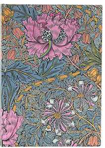 Cartoleria Agenda Paperblanks, 2025 Morris Caprifoglio Rosa, 18 Mesi Flexis, orizzontale, Midi, 12 x 17,5 cm Paperblanks