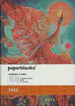 Agenda Paperblanks, 2025 Uccello di Fuoco, 12 Mesi Flexis, Giornaliera, Midi, 12 x 17,5 cm