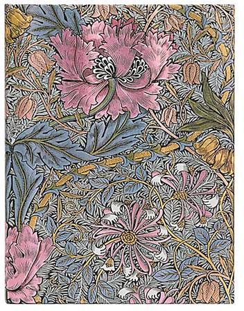 Paperblanks Taccuino copertina rigida, Ultra, Righe, William Morris, Caprifoglio Rosa - 18 x 23 cm